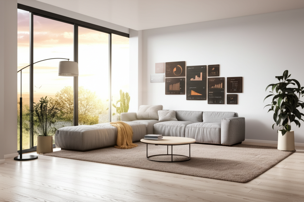 Modern living room design by Aqsa Interiors